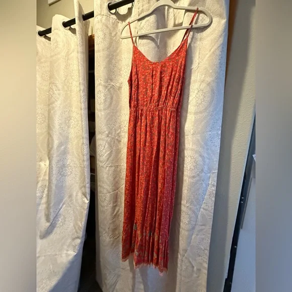 NWT Floral Red boho Maxi Dress M - Picture 6 of 13